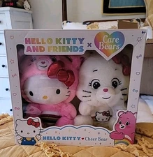 Hello Kitty and Friends x Care Bears Cheer Bear Sealed Box Set of 2 Plush Animal