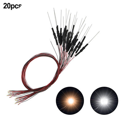 Miniature Warm White LED Lights 20pcs P-re Wired Lights For Small Models