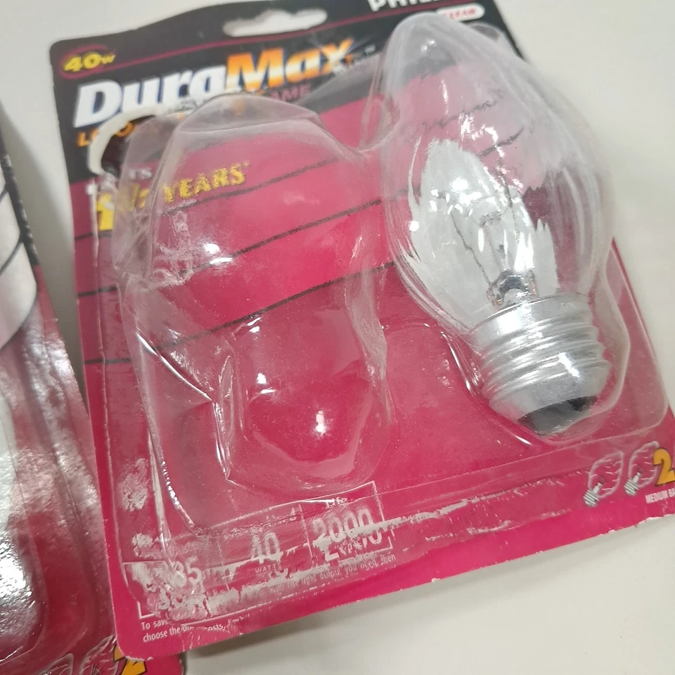 Philips DuraMax set 3 Light bulbs Flame blunt tip Clear Medium Base F15 40w - Image 3 of 4