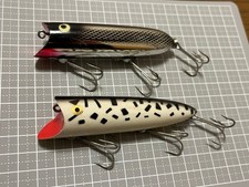 Heddon Lucky 13 Wood & Plastic Set Used Fishing Lures, White & Silver