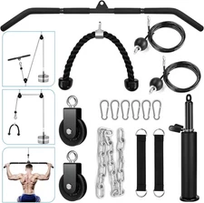 Fitness Cable Pulley System, Gym LAT and Lift Pulldown Machine Attachments,... 