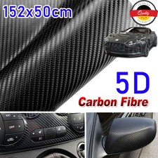 5D Carbon Folie Blasenfrei Autofolie Glanz Schwarz KFZ Klebe Folie 152 x 50cm