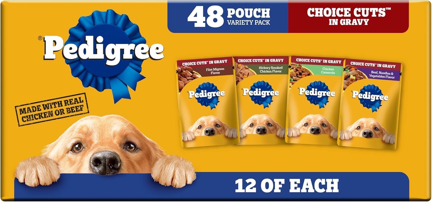 , Adult Soft Wet Dog Food Pouches, 48