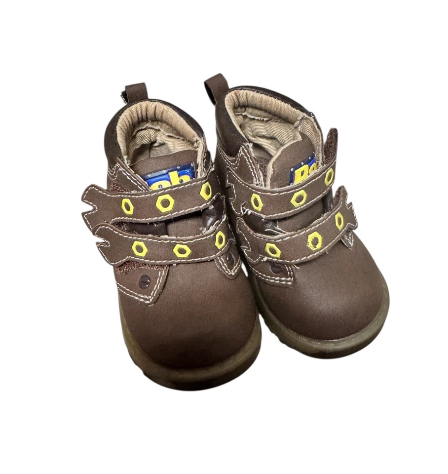 De Colección 2005 Bob the Builder Bebé Niño Botas de Trabajo Talla 2 Buster Marrón Zapatos Y2K Foto 2 de 4