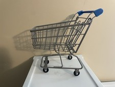 Toy Play Pretend Grocery Carts Realistic For Dolls Metal Blue