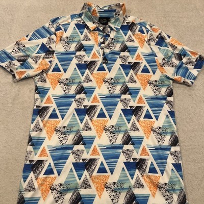 Sunday Swagger Men's Triangles Print Golf Performance Polo Shirt Men's Medium