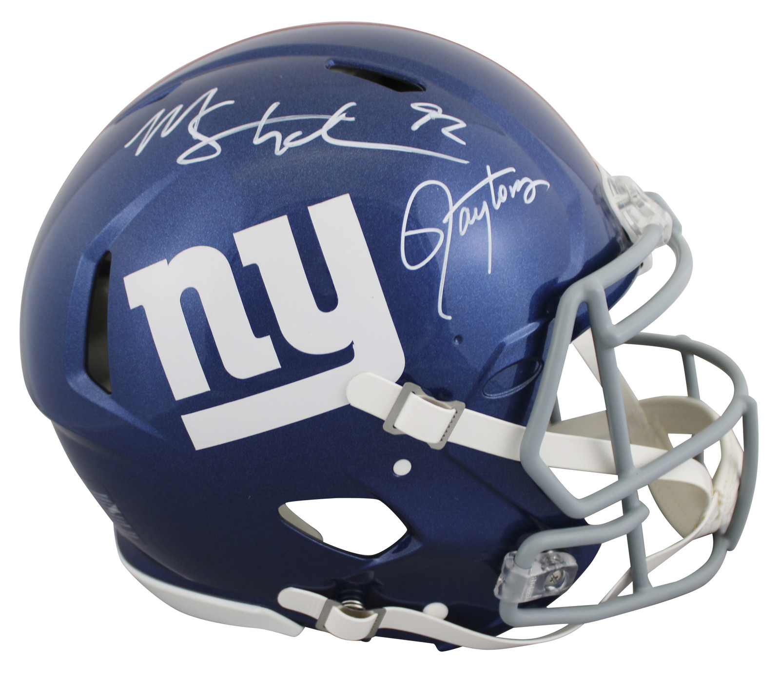 Lawrence Taylor & Michael Strahan Autographed Signed New York Giants Giants F/S Speed Proline Helmet BAS Wit 