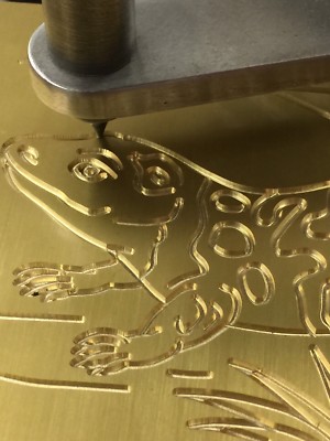 GILA MONSTER LIZARD MASTER TEMPLATE BRASS ENGRAVING PLATE FOR NEW HERMES TRAY
