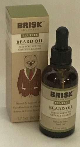 Brisk Grooming Tea Tree Beard Oil, Softens and Tames Beard, 1.7 fl oz. - Picture 3 of 3