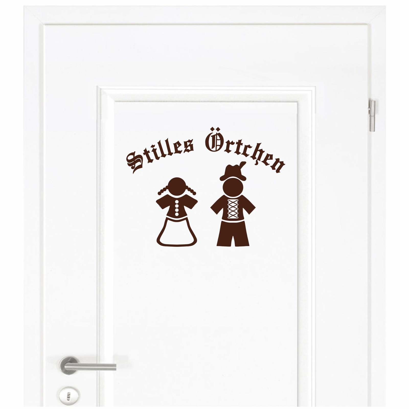 Wandtattoo Toilette WC Bayrisch STILLES ÖRTCHEN Aufkleber Tür Klo CrazyShirt