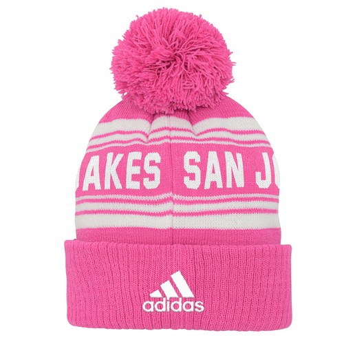 Adidas MLS Youth Girls San Jose Earthquakes Jacquard Cuff Hat w/Pom, OSFM - Picture 3 of 3