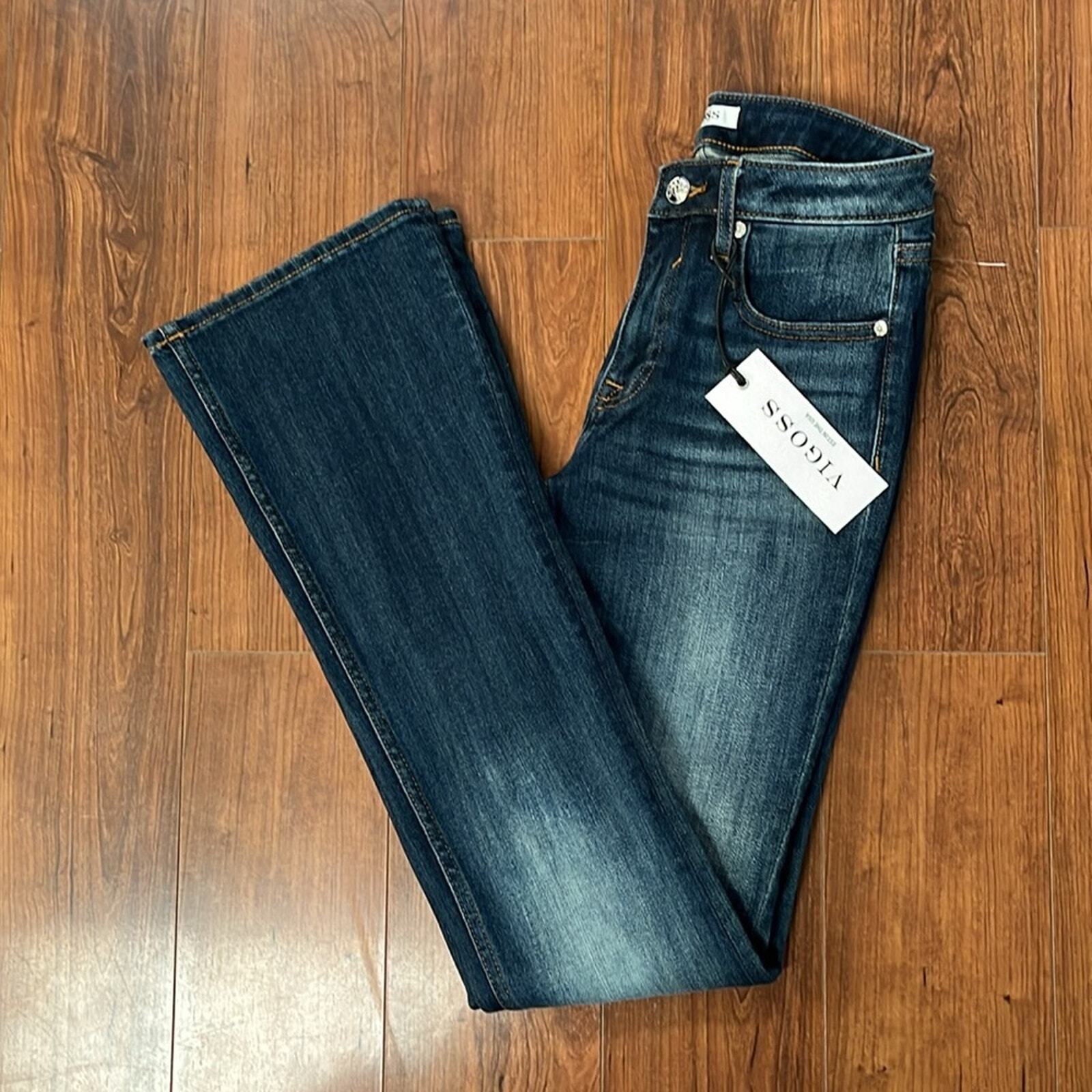 Vigoss Jagger Boot Cut Blue Jeans Womens Stretch Size 25 Waist Inseam 32 Inch