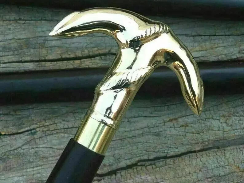 Brass Vintage Walking Stick Solid Ship Anchor Hea… - image 1