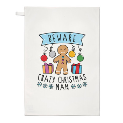 Vorsicht Crazy Christmas Man Geschirrtuch Geschirrtuch - Lustiger Witz Wichtel