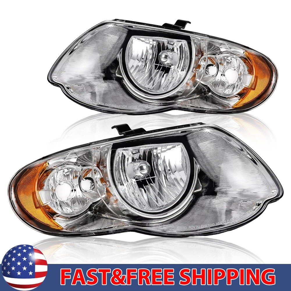 For 2005 2006 2007 Chrysler Town&Country 3.3L 3.8L Headlights Assembly Pair