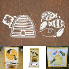 Beautiful Bees w Hive Layering Cutting & Embossing Dies – Heart Flower Buzz Love