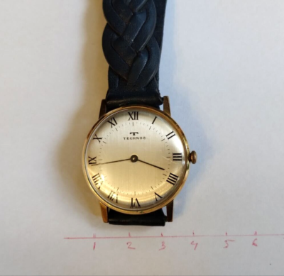 Vintage Used Watch Technos goldplated stainless steel back  display picture 2