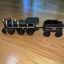 Cast Iron Train Locomotive Steam Engine  Coal Car 50 Vintage Rolls 11  x2  