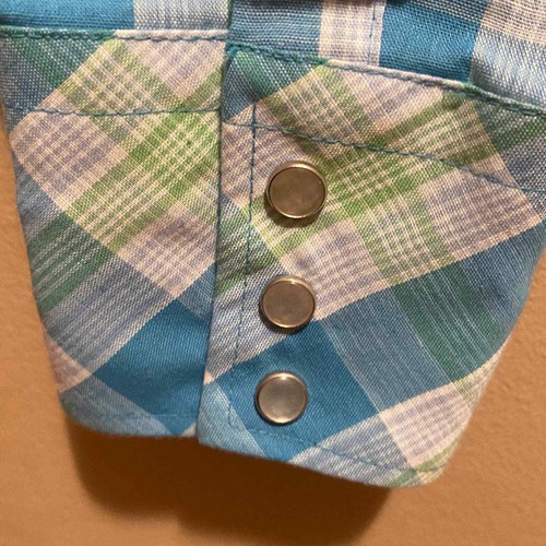 Vintage Dan river men’s western cut pearl snap button down shirt size 16 - Picture 6 of 8