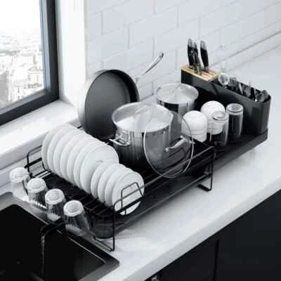 Kitsure Dish Drainer Rack - Extendable Dish Drainer, Multifunctional Dish Rack