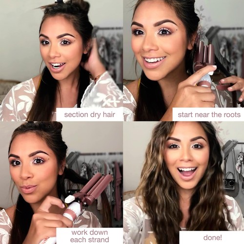 Conair Double Ceramic 3 BCurling Iron, Hair Waver, Create Beachy Wavesarrel Curl - Picture 4 of 7