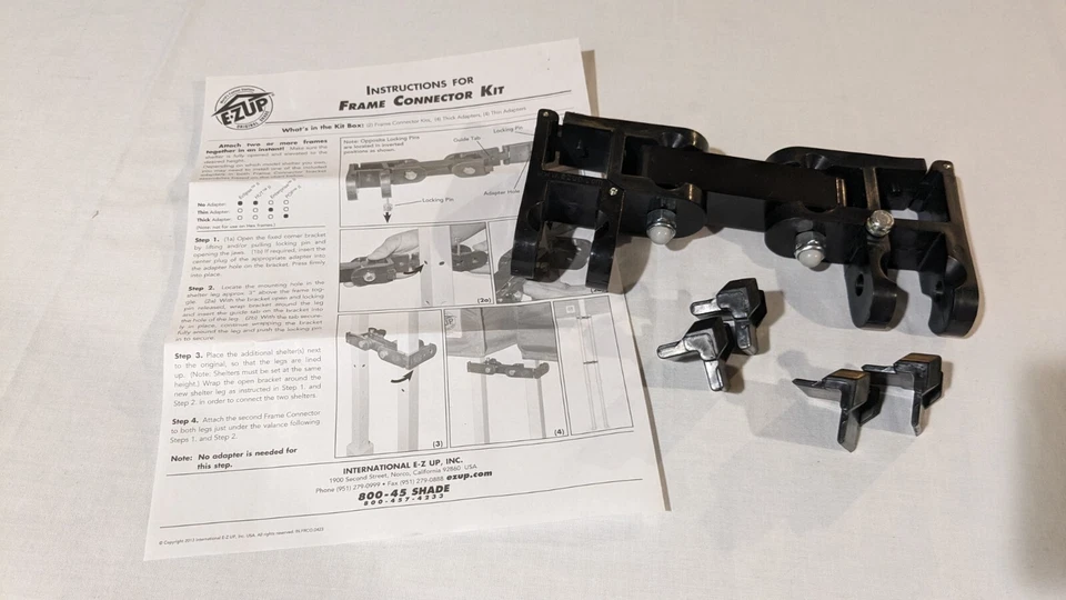 E-Z Up Paralumi Originali - Accessori - Kit Connettore Telaio - Set di 2 Nuovi Con Scatola - Immagine 3 di 4