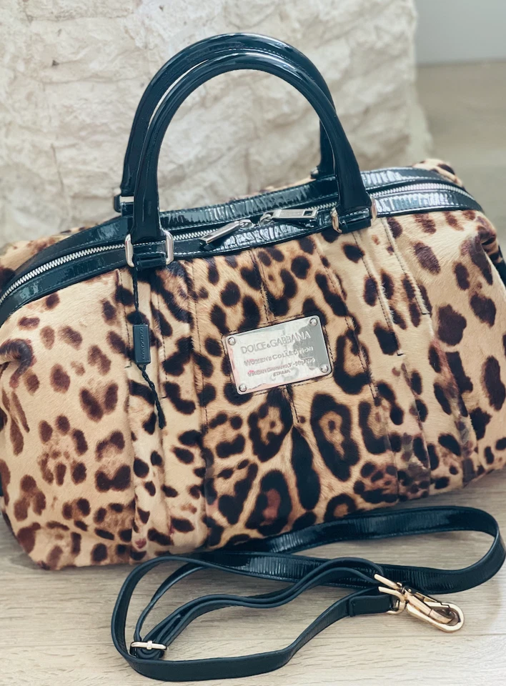 Dolce & Gabbana Beige Estampado Leopardo Becerro Miss Urbanette/minorista $2700 Foto 2 de 4