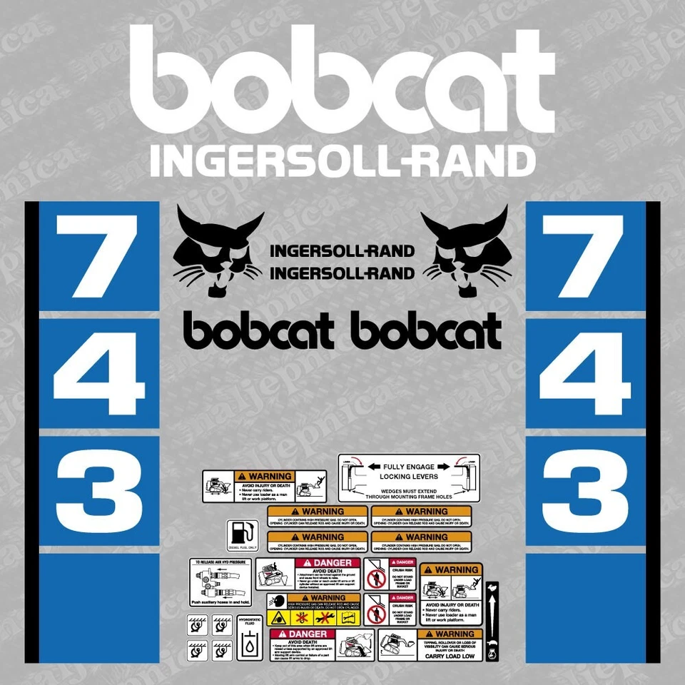 Ersatz Aufkleber kompatibel mit Bobcat 743 753 763 773 853 863 953 963 - Bild 1 von 1