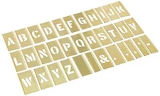 CH Hanson 10028 Brass Interlocking Stencil Set, Letters, 33 Pieces, 1"