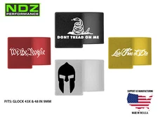 NDZ Glock 43X & 48 9mm Extended Magazine Release Aluminum Reversible Patriotic