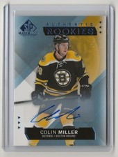 15-16 2015-16 SP GAME USED COLIN MILLER BLUE ROOKIE AUTOGRAPH 113 BOSTON BRUINS