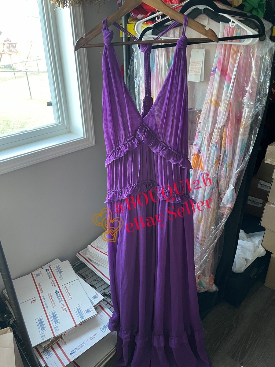 open lace back dress Zara Pink/Purple Mesh Sleeveless Midi Dress