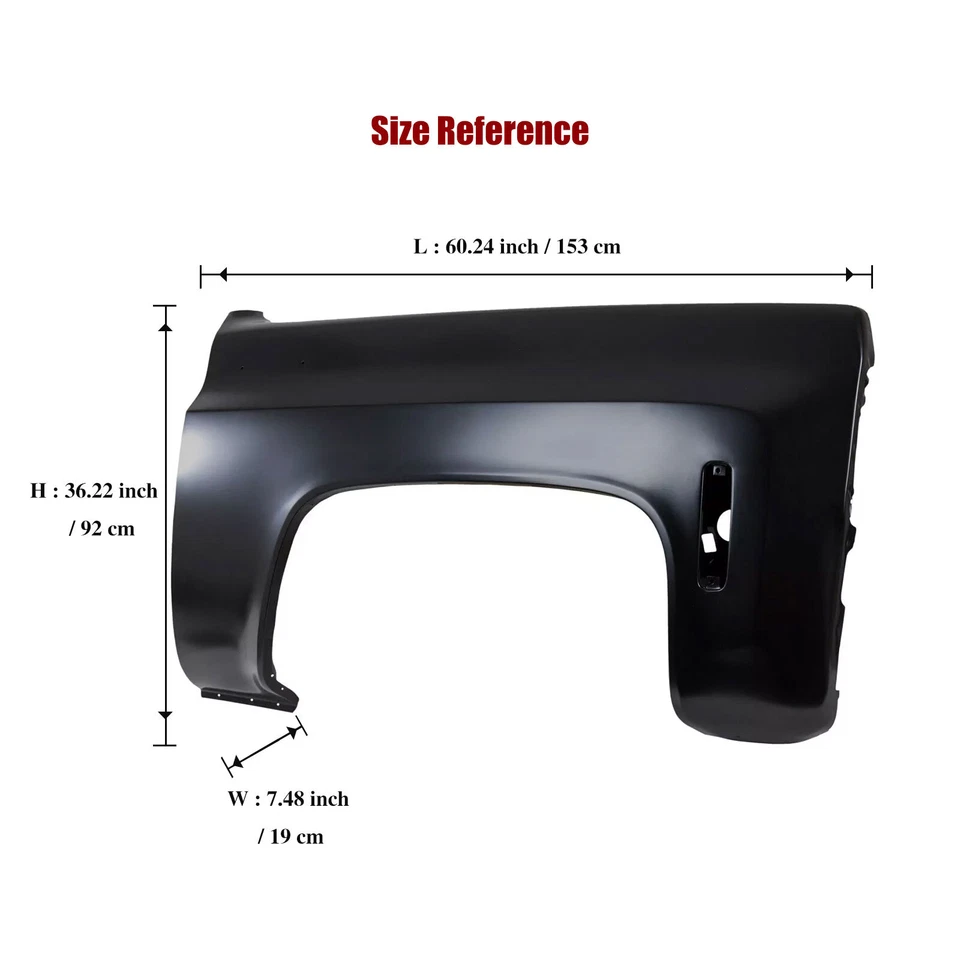 Front Right Side Primed Fender For 1975-1980 Chevrolet C10 K10 K5 Blazer C20 Foto 2 de 4
