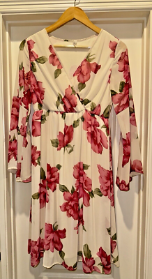 PinkBlush Ivory Floral Wrap Maternity Dress