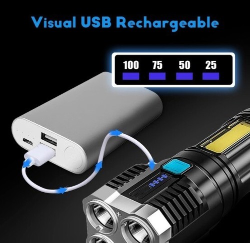 Linterna 4 Focos LED Recargable ¡Envio Gratis Entrega 24h! - Imagen 6 de 8