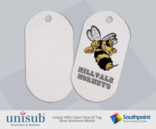 ID Tag Unisub 4004 Sublimation Clear Gloss Silver Aluminum Blanks