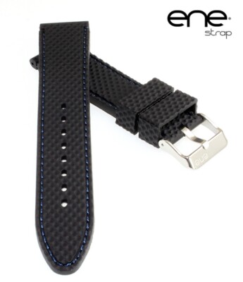 Premium ene strap Silikon Uhrenarmband Modell Cintano BN schwarz 24 mm