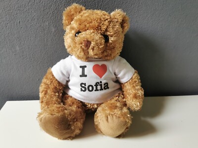 I Love Sofia Teddybär Kuschelig Geschenk Geburtstag Stofftier Kuscheltier Herz