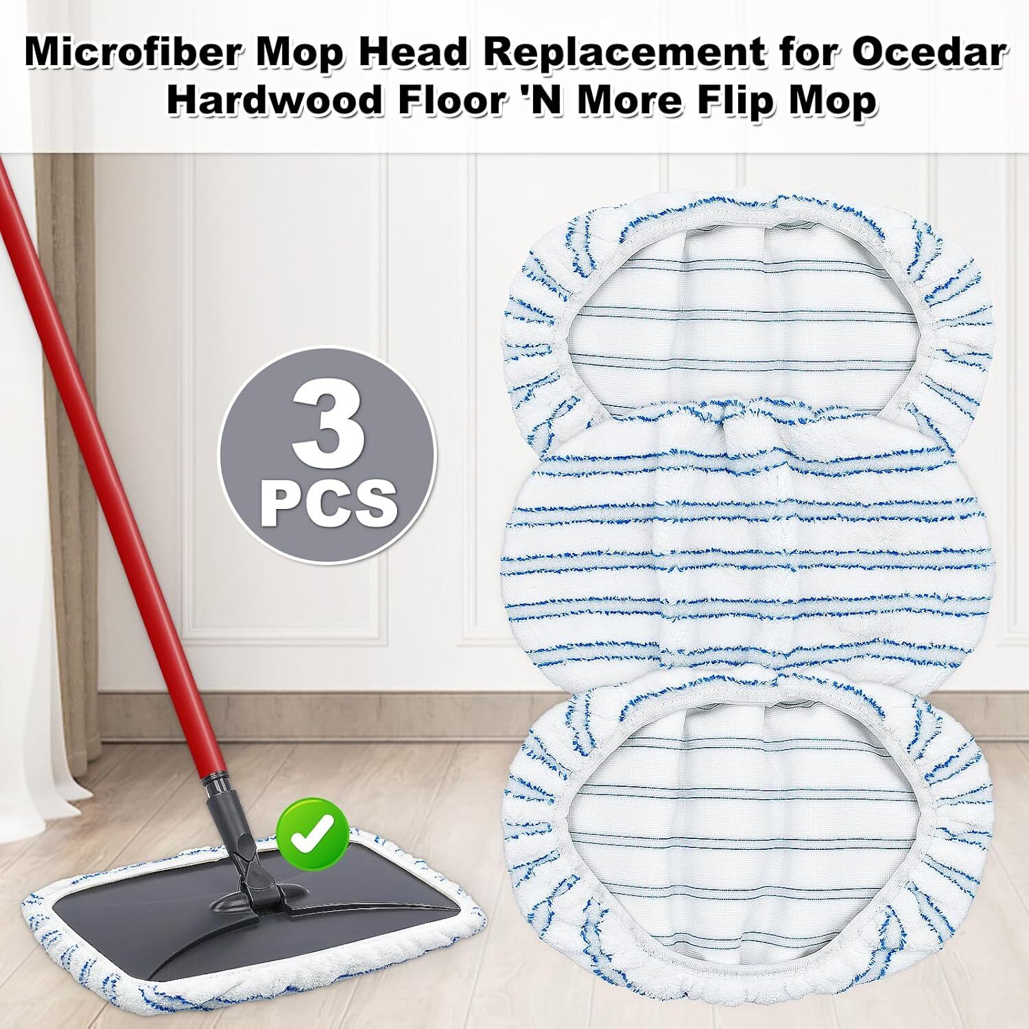 Mop Head Replacement for O-Cedar Hardwood Floor 'N More Microfiber Mop,... 