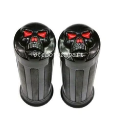 1" Black Skull Motorcycle Hand Grips for Kawasaki Vulcan 1500 VN1500E Classic
