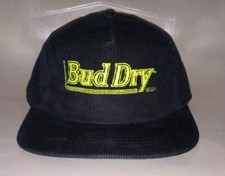 VTG Anheuser Busch Bud Dry Corduroy Strapback Hat Cap Embroidered USA Made