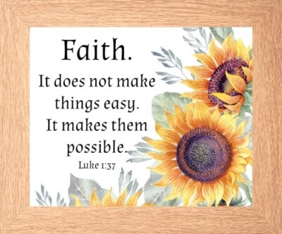 FAITH. IT DOES NOT MAKE THINGS EASY IT MAKES THEM POSSIBLE - 3 FRAME COLOURS 058