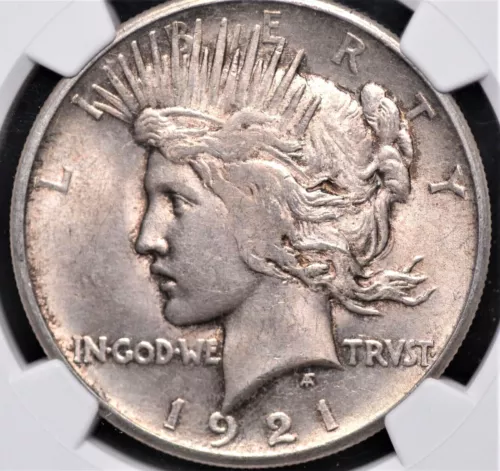 1921 PEACE DOLLAR HIGH RELIEF NGC MS 61 EXCELLENT GLOWING SILVERY LUSTER WITH A