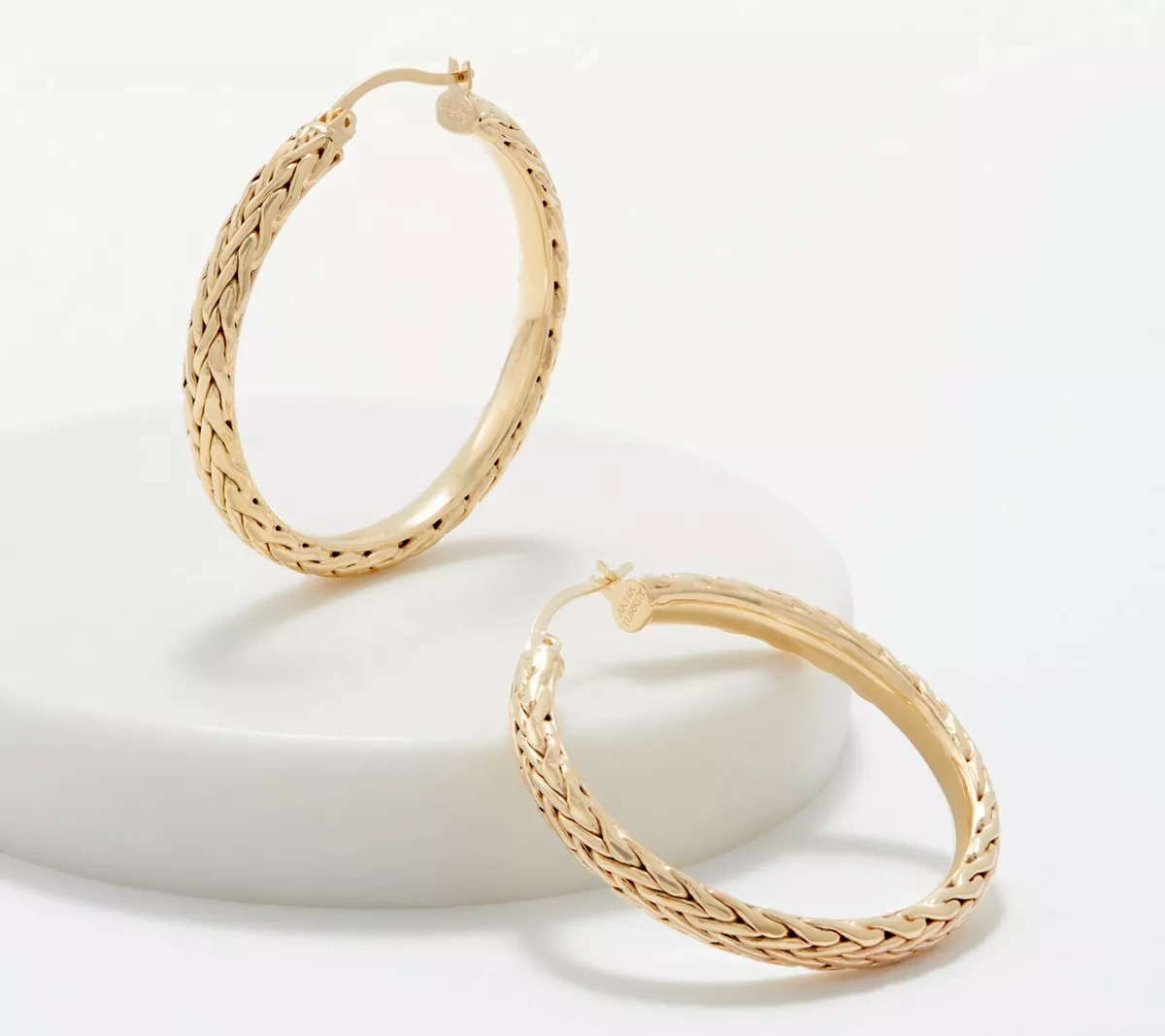 Qvc white 2024 gold hoop earrings