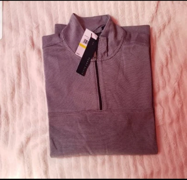 NEW PERRY ELLIS 1/4  ZIP UP SWEATER TOP GREY NWT MENS NEW WITH TAGS - Image 2 of 4