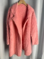 Angora Blended Wool Sweater Fluffy Fuzzy Cardigan Super Soft Chunky Knit