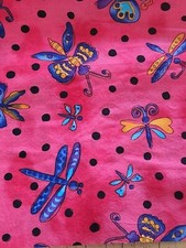 Unbranded Dragonfly And Butterfly Cotton Fabric 16.5"x35"