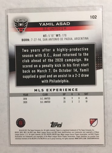 2021 Topps Yamil Asad #102 Icy Foil - Picture 2 of 2