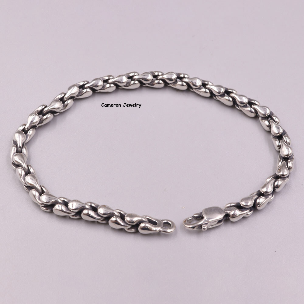 Pure S925 Sterling Silver Chain 5.5mm Popcorn Link Bracelet