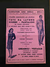 MANIFATTURE LUIGI GROLLA BIELLA VIA BERTODANO CARTOLINA DOPPIA UNIFORMI DIVISE